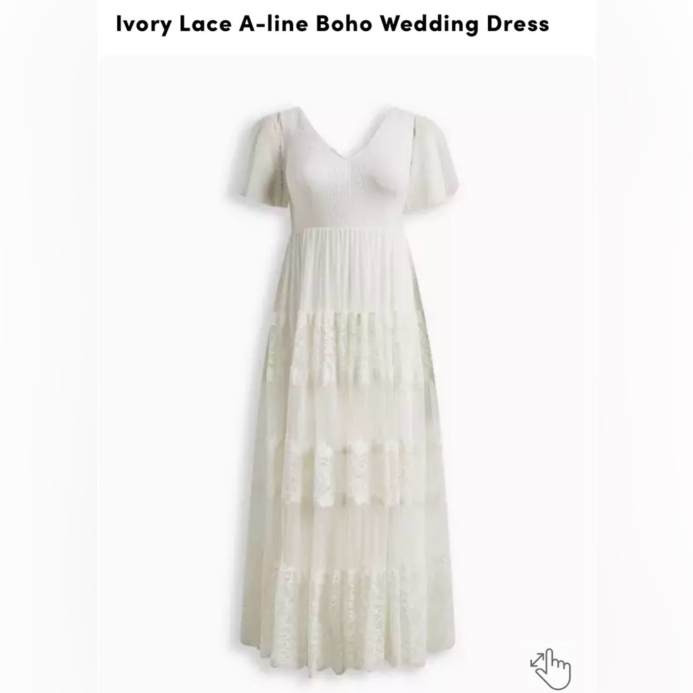NWT Torrid Ivory Lace Boho Dress Wedding, Destination Wedding, Bridal Shower 24